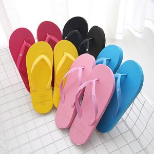 Couleur confortable Simple Solid Slippers Flop Women Summer Corée Fashion Casual Casual Non-Slip Couple Flip Flip Breathable Be 6475 S