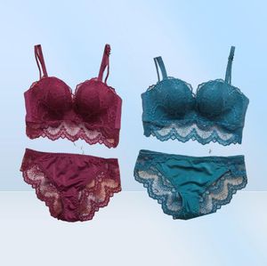 Comfortabel Verzamelen Sexy Sets Ondergoed Pak Push Up Bh Ring Lace Edge Massage Palm Cup Set Lingerie Femme 75c 80c1513266