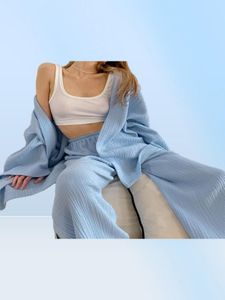 Cómoda ropa de dormir suelta textil para mujer pijama de invierno sexy v cuello damas algodón puro suave camisón4754071