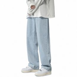 Comfortabele herenjeans Heren Jeans met rechte pijpen Denim broek met wijde pijpen, hiphopstijl, wo-jeans met zakken voor de lente m7yZ #