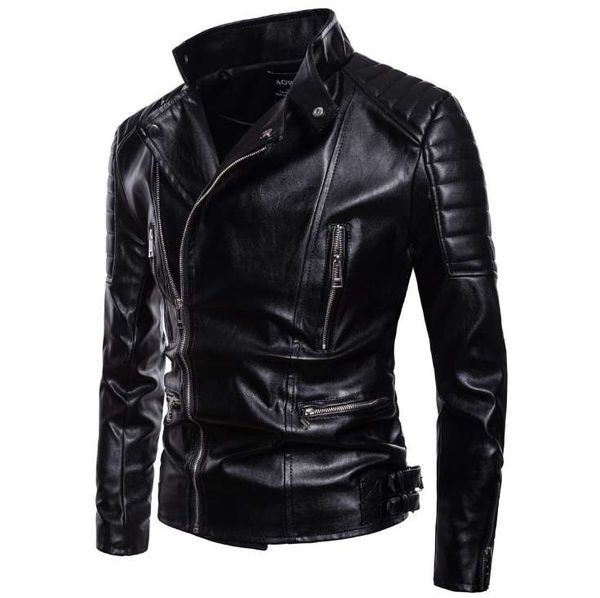 Jaqueta masculina confortável Jaqueta de couro para motoqueiros Casacos masculinos vintage Leves Roupas quentes para homens atacado