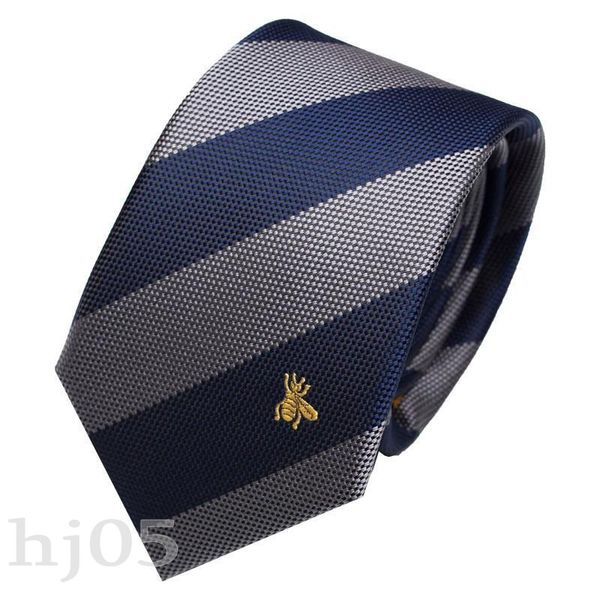 Cravates en soie confortables pour hommes, cravate de styliste à la mode, motif de gentleman élégant, broderie noire et bleue, belle cravate noire habillée en abeille pour hommes PJ045 C23