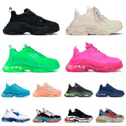 Comfortabele Triple S Dad Shoes Vintage PlateForme Sneakers Crystal Bottom 17FW Glitter Luxe Designer Classic Tennis Shoe Casual Men Dames Trainers