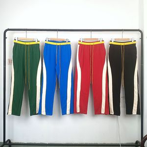 Pantalones cómodos de EE. UU. para hombres y mujeres, pantalones de retales con bordado de bolsillos, pantalones para correr de otoño e invierno 23FW 1218