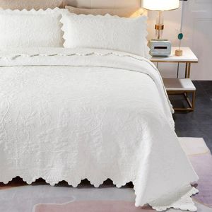 Dekbedden stelt Europese sprei op het bedquilt set 3 -stks winterdekensklep shams kingsize omkeerbare geborduurde deklaag chausub