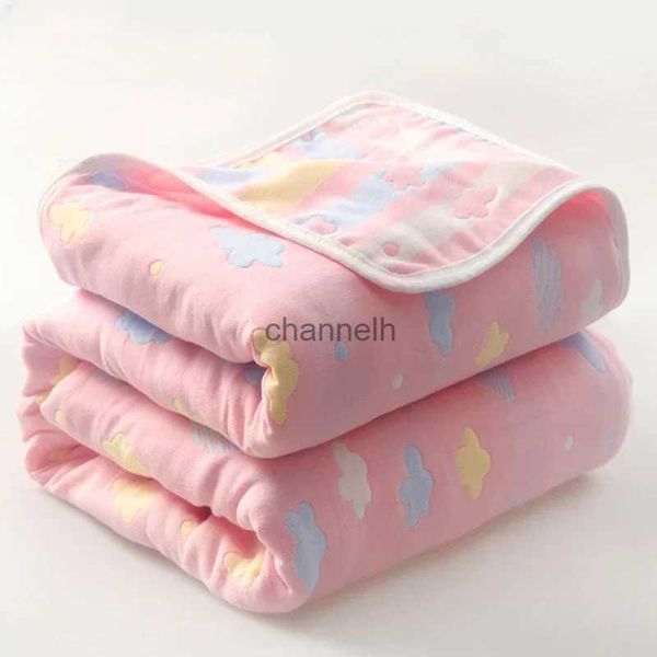 Ensembles de couettes Drap de coton de haute qualité Six couches de gaze serviette couette été couverture fraîche couverture de bébé pour enfants couverture pour adulte literie YQ240313