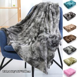 Ensembles d'édredons super doux en fausse fourrure jeter couverture poids léger confortable hiver chaud moelleux peluche cristal velours pour canapé-lit 7 couleurs 230801