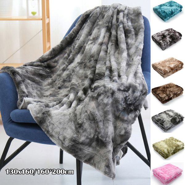 Ensembles d'édredons super doux en fausse fourrure jeter couverture poids léger confortable hiver chaud moelleux peluche cristal velours pour canapé-lit 7 couleurs 230801