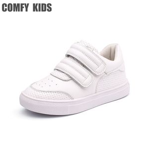 Comfortabele kinderen lederen 1-9 jaar oud kind sneakers schoen voor meisjes jongens lederen casual sneakers schoenen maat 21-37 LJ200907