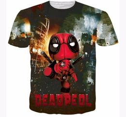 Comic Q Versie Xmen Deadpool t-shirts Leuke Kid Deadpool tshirt Mannen Vrouwen Zomer Hipster 3D t-shirt Harajuku tee tops7674175