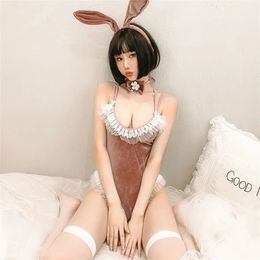 Comic Show Kawaii Cosplay Bunny Costume Lingerie Costume Sexy Faux Cuir Matériel Lapin Femme Ensemble Adulte Sexe Vêtements Body 240307
