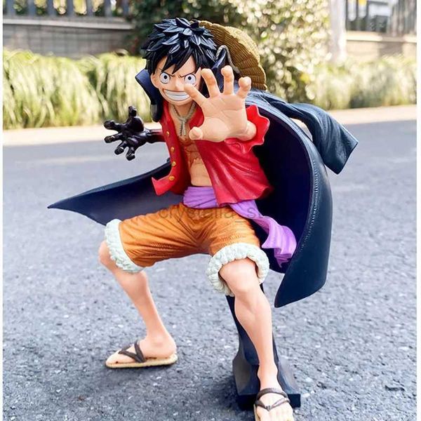 Comics Heroes 20cm One Piece Monkey D Luffy Figura Ghost Island Battle Suit Wano Country Koa Art King Anime Action PVC Model Toys Gift 240413