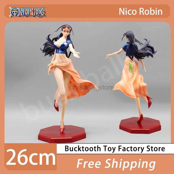 Comics Heroes 26cm One Piece GK Nico Robin Anime Figura Sexy Robin Action Figuras PVC Modelo de figurado Figurine Doll Collection Room Toy 240413