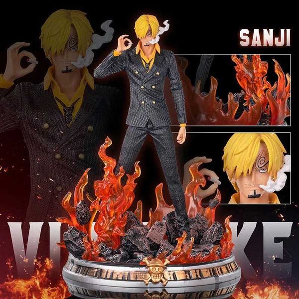 Comics Heroes 37cm Anime One Piece Figura GK Dream Sanji Manga Statue PVC Acción Figurina Modelo coleccionable Juguetes Regalos de cumpleaños no luminoso 240413