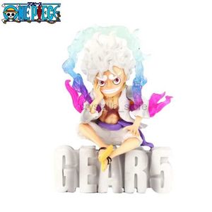 Comics Heroes 8cm Mini One Piece Luffy Gear 5 Figure d'action Sun God Nika Statue Anime Figurine PVC MODEAU COLLECTION DULLE COLLECTION POUR TOUEL