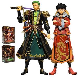 Comics Heroes Anime One Piece Figure Zoro Luffy PVC Statue Action Action Figure Duffy Chinese Style Model Toy For Kids Christmas Gift 240413