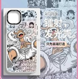 Comics Heroes Anime One Piece Luffy Nika Gear 5 telefoonhoes voor iPhone 15 14 13 12 11 XS Pro Max X XR Plus zachte siliconen achteromslag Capa 240413