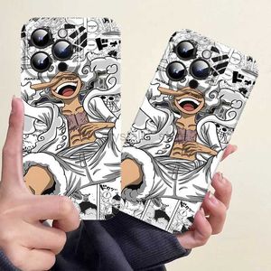 Comics Heroes Anime One Piece Luffy Nika Gear 5th Phone Case voor iPhone 15 14 13 12 11 XS Pro Max X XR Plus Hard PC Shockproof Cover Matte 240413