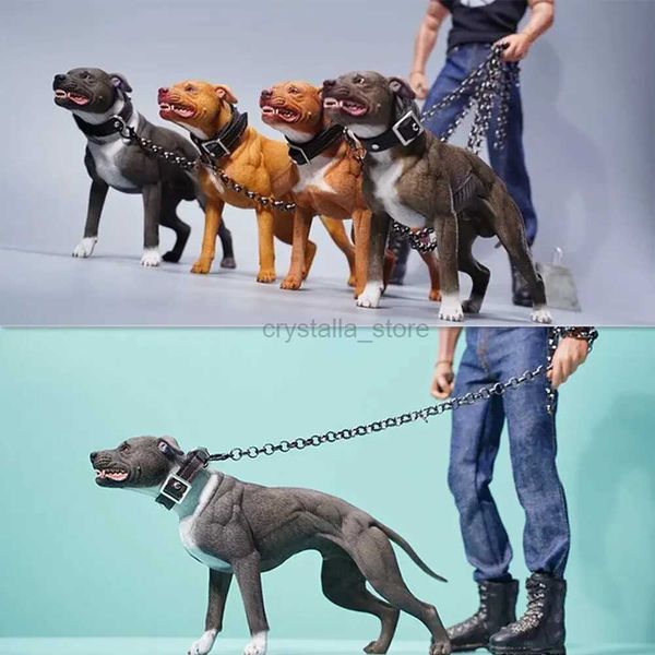 Comics Heroes JXK 1/6 American Pit Bull Terrier Modelo Figura animal Realistic Pet Dog Collector GK Decoración Kids Educational Toy Regalo Adult 240413