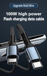 Comincan calidad carga rápida PD USB C a C usbc Cable 100W 5A QC3.0 cables de datos de carga rápida para Samsu Xiaomi Macbook Pro