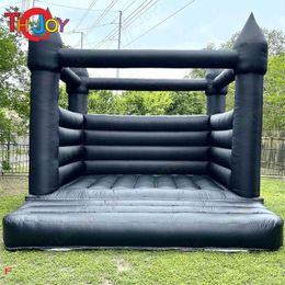 Commercial 13 pieds gonflable noir mariage Jumper PVC Playhouse Château gonflable Moon Party House Bridal Bounce Jumping Videurs pour enfants et adultes