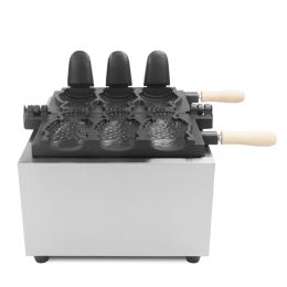 Commercial 3 pcs Ice Cream Fish Shape Cake Waffle Cone Machine Nonstick Electric electric Open Mouth Taiyaki Maker for Sale