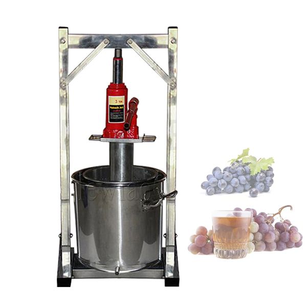 Máquina de prensado de miel con gato hidráulico Manual comercial de 36L, exprimidor a presión de frutas y verduras, exprimidor de uvas Manual de acero inoxidable