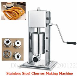 Commercial 3L Churro Extrudeing Machine roestvrij staal Spaanse churros maker machine handleiding churros vulmachine gloednieuw143427777