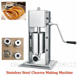 Commerciële 3L Churro-extrudeermachine Roestvrij staal Spaanse Churros Maker Machine Handmatige Churros-vulmachine Gloednieuw6338640