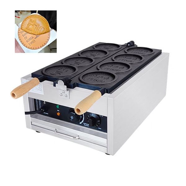 Commercial 4pcs Gold Coin Waffle Machine Cheese Cartoon Coin Coin Scones Waffle Maker