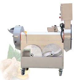 Commerciële automatische dubbele hoofd plantaardige snijmachine voor dobbelstenen in secties Slice multifunctionele snijmachine