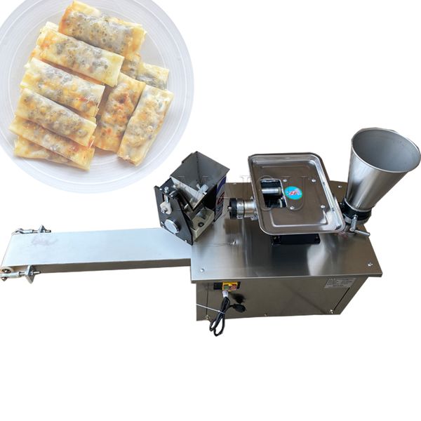 Empanada automatique commerciale de rouleau de ressort Samosa faisant la machine Fabricant automatique de samosa 4800pcs / h Machine d'emballage de boulette d'acier inoxydable