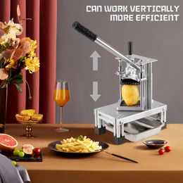 Commerciële Chips Cutter Handmatige Groentensnijder Met 3 Roestvrijstalen Messen Aardappelreepjes Snijmachine Fruit Aardappel Friteuse Cutter 240105