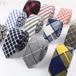 Cravate en coton commerciale couleur classique arc-en-ciel couture cravate belle rayé hommes cravates étroites concepteur à la main Ties306x