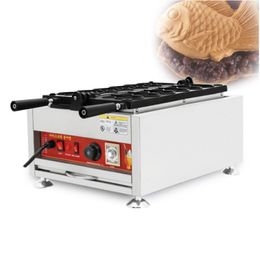 Commerciële roestvrij staal digitale vis wafelijzer, anti-stick kleine cake bakker bladerdeeg gebak taiyaki machine voedsel verwerking apparatuur