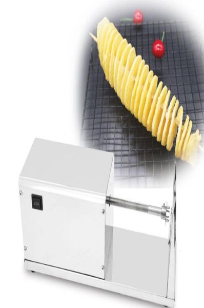 Cortador eléctrico comercial de la patata 110V 220V Tornado Patata Slicer Espiral Papas fritas Chips Maker Máquina cortadora LLFA5319924