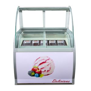 Congélateur Commercial vitrine de crème glacée en acier inoxydable vitrine de Popsicle 8 barils/10 boîtes bouillie de glace 180W