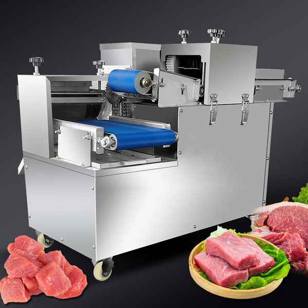 Máquina comercial para cortar en cubitos de carne fresca, máquina automática para cortar tazones de carne, máquina cortadora de alimentos para picar carne