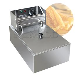 Friteuse commerciale monocylindre deux paniers Machine à frire de grande capacité friteuse électrique à chauffage rapide