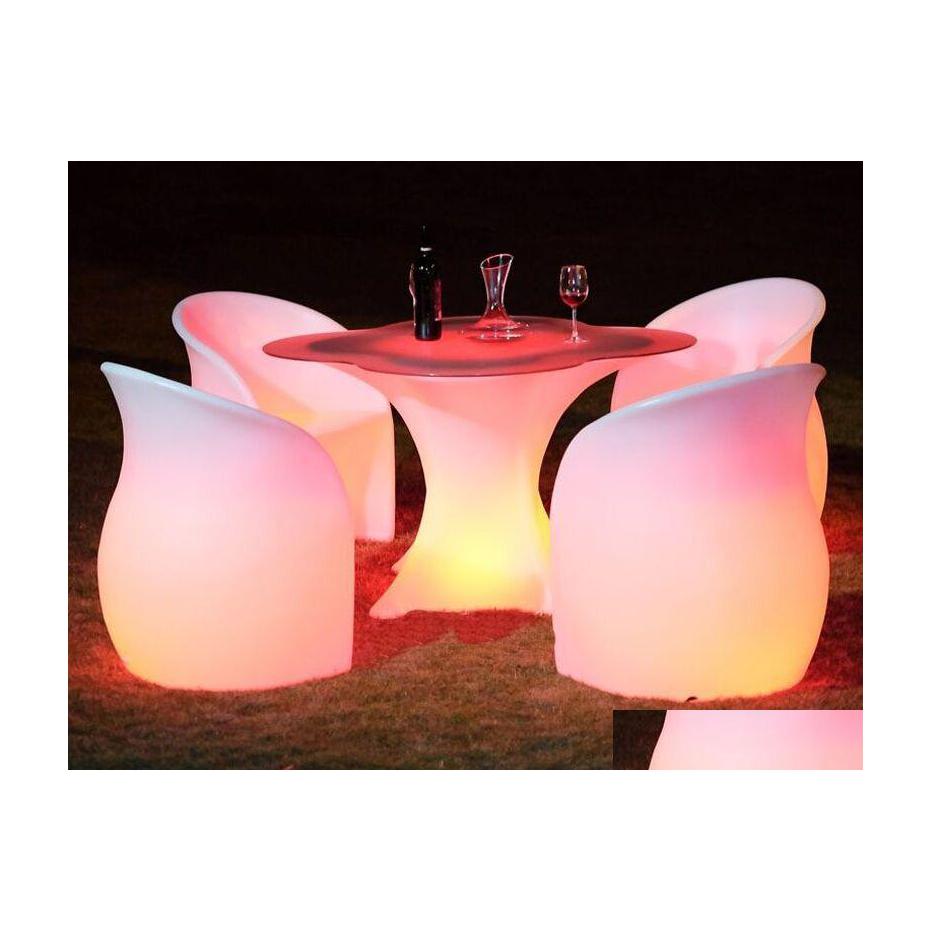 Kommersiella möbler LED -upplysta cocktailbordslounge Vattentät glödande bar upplyste kaffe laddningsbart droppleverans hem g dhn5j