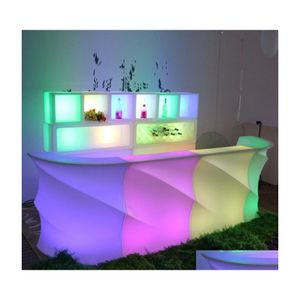 Commercieel meubels Moderne verlichting Kleur Verandering Oplaadbare PE LED High Cocktail Bar Tafels Teller van Drop Delivery Home Garden Dh9zr