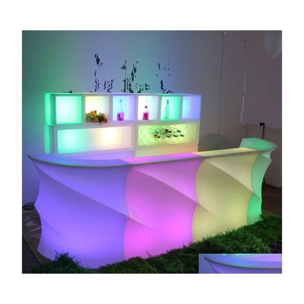Meubles commerciaux d'éclairage moderne changeant rechargeable PE LED High Cocktail Bar tables comptoir de la livraison de gouttes Home Garden Dh9zr