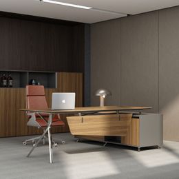 Commercial Furniture Office Desk Modern Office Furniture Wooden Executive Desk Manager's L-vormige uitvoerend bureau