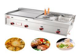 Friteuse à gaz commerciale, Machine de cuisson Kanto, équipement Teppanyaki, gril plat, Squid4016148