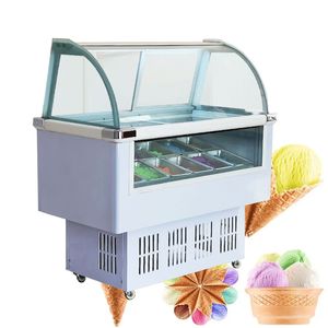 Vitrine commerciale de crème glacée, 8 barils ronds ou 12 barils carrés, vitrine de Popsicle, Machine de stockage de crème glacée