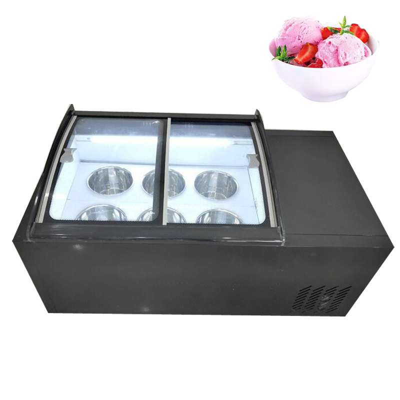 Commercial Ice Cream Display Cabinet Large Capacity Hard Ice Cream Sundae Storage Machine 190W Ice Porridge Freezer