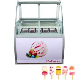 Vitrine de crème glacée commerciale, réfrigérateur de grande capacité, vitrine de crème glacée, congélateur de bouillie de glace, 200W