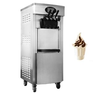 Machine à crème glacée commerciale en acier inoxydable trois saveurs fabricants de cônes sucrés 2200W