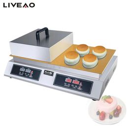 Commercieel Japanse souffle dorayaki wafel cake maker elektrische pure koperen grillplaat dubbele kop digitale upgrade