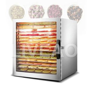 Commercial Kitchen Food Fruit Drying Machine 10 Laag Professionele dehydrator roestvrijstalen groentefruit Droge luchtdroger